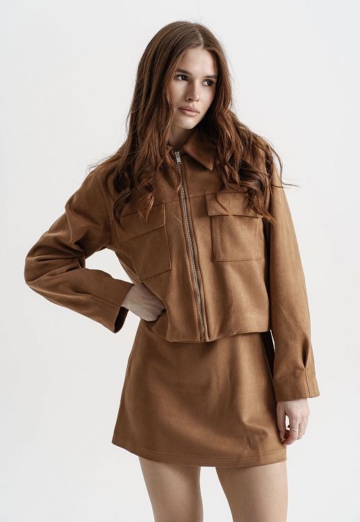 Спідниця замшева руда