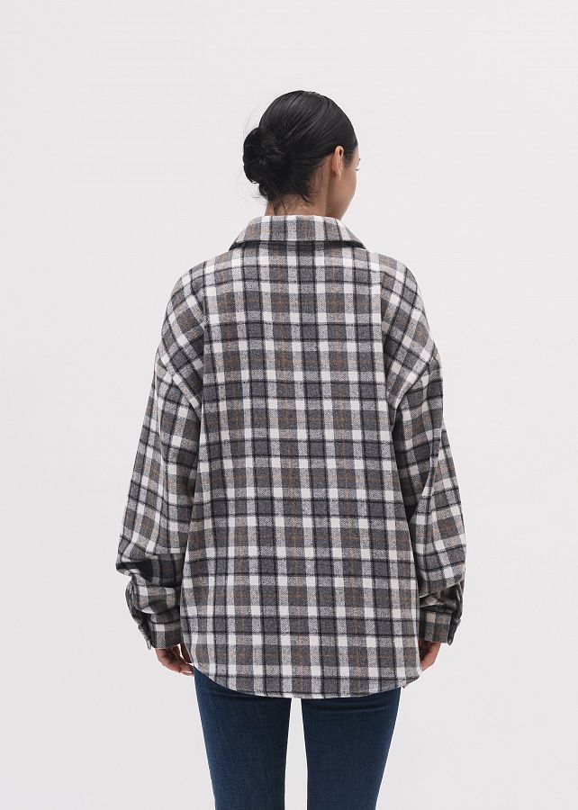 Сорочка в клітинку утеплена сіро-біла МБС400/1 #RU# Рубашка в клетку утепленная серо-белая МБС400/1 № 4