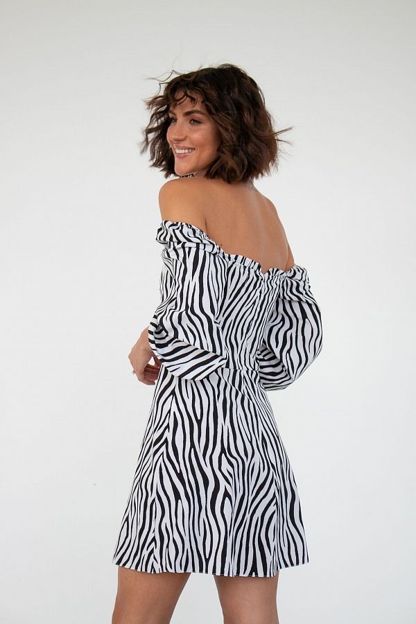 Сукня міні з роспіркою зебра D0321/1 № 4