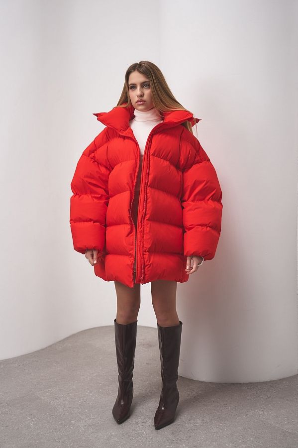 Пуховик зимовий подовжений червоний KZR25POD/2 #RU# Пуховик зимний удлиненный красный KZR25POD/2 № 4