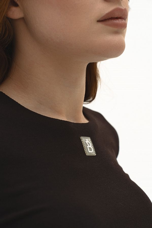 Лонгслів приталений темно-коричневий НФ-00000203/8 #RU# Лонгслив приталенный темно-коричневый НФ-00000203/8 № 4