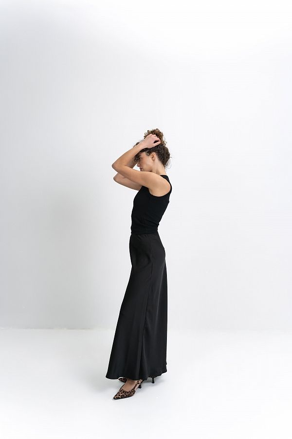 Спідниця максі сатинова чорна НФ-00000777 #RU# Юбка макси сатиновая черная НФ-00000777 № 3