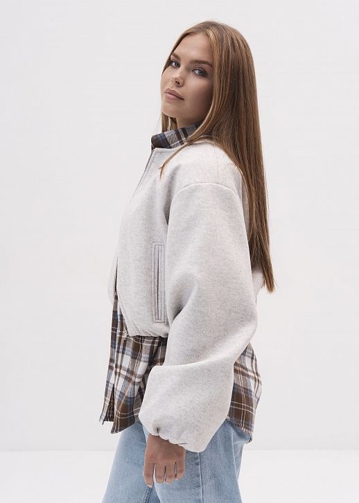 Бомбер на замку світло-сірий - №2