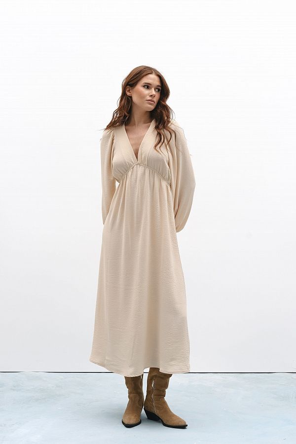 Сукня максі з відкритою спиною бежева МБПЛ003/1 № 5
