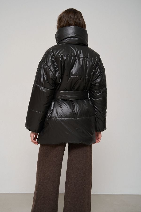 Куртка подовжена з високим коміром на кнопках лаке К0822/2 #RU# Куртка удлиненная с высоким воротником на кнопках лаке К0822/2 № 5