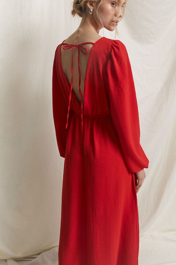 Сукня максі з відкритою спиною червона МБПЛ003/1 № 4