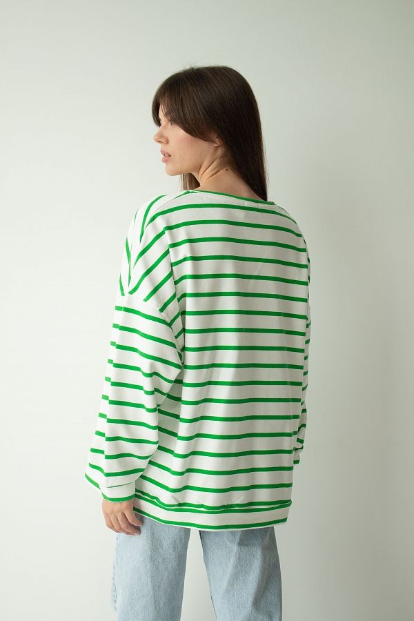 Світшот у смужку зелений CR-80950/2 #RU# Свитшоты CR-80950/2 № 4