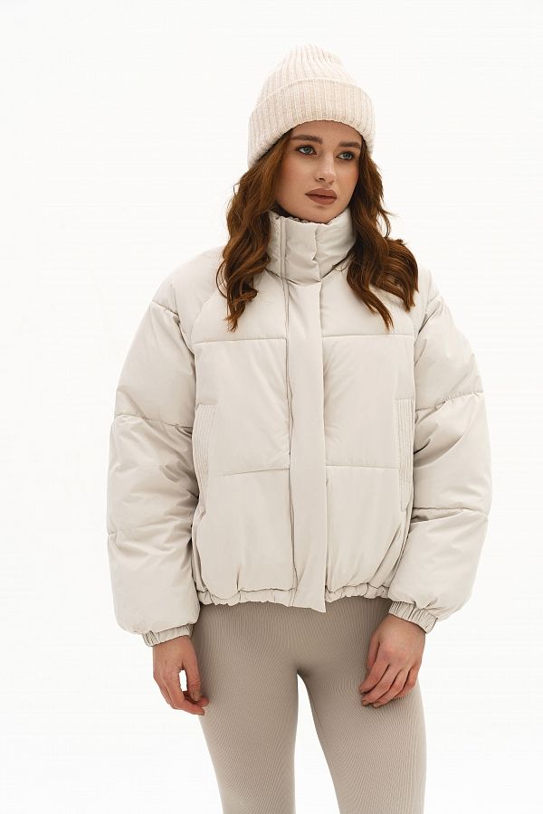 Пуховик вкорочений на замку молочний PUVK25/1 #RU# Пуховик укороченный на замке молочный PUVK25/1 № 1