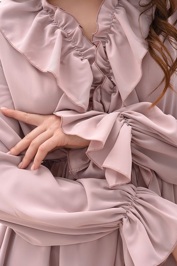 Сукня міні з воланами рожева МБПЛ 12.08 № 2