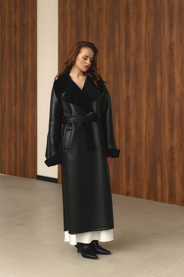 Дублянка максі чорна з чорним коміром GR02/1 № 2