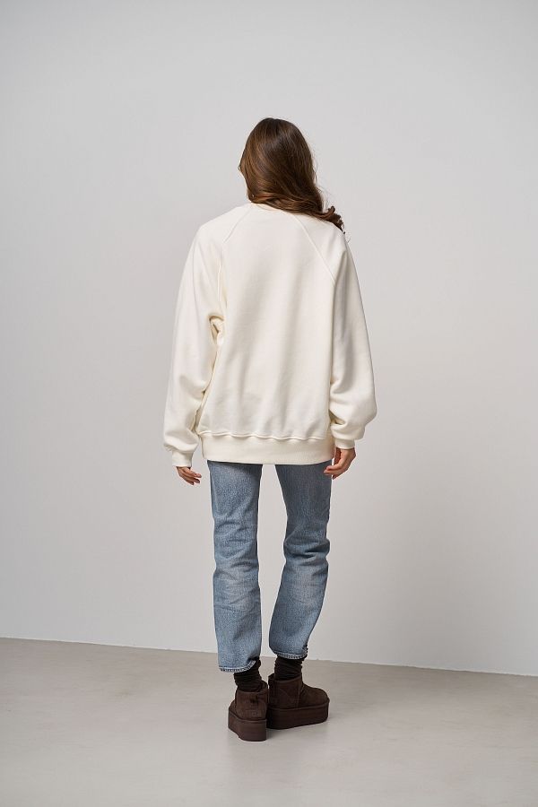 Світшот з принтом молочний SV01/5 #RU# Свитшоты SV01/5 № 4