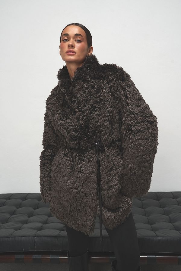 Шубка подовжена шоколадна  19421/3 № 2