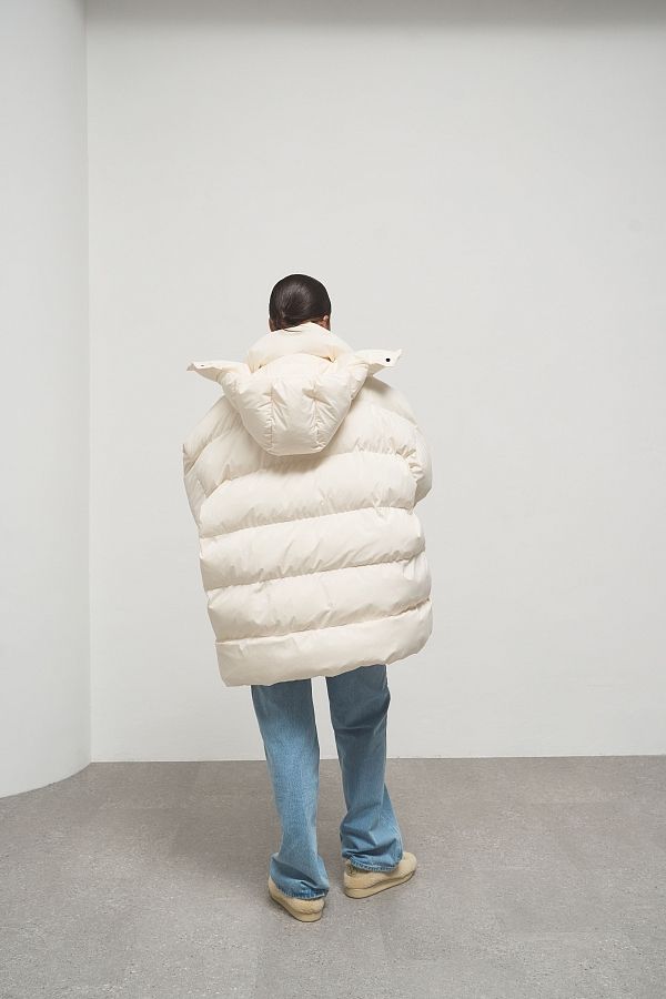 Пуховик зимовий подовжений сметанковий KZR25POD/5 #RU# Пуховик зимний удлиненный сливочный KZR25POD/5 № 4