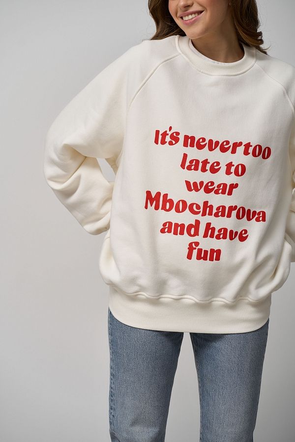 Світшот з принтом молочний SV01/5 #RU# Свитшоты SV01/5 № 2