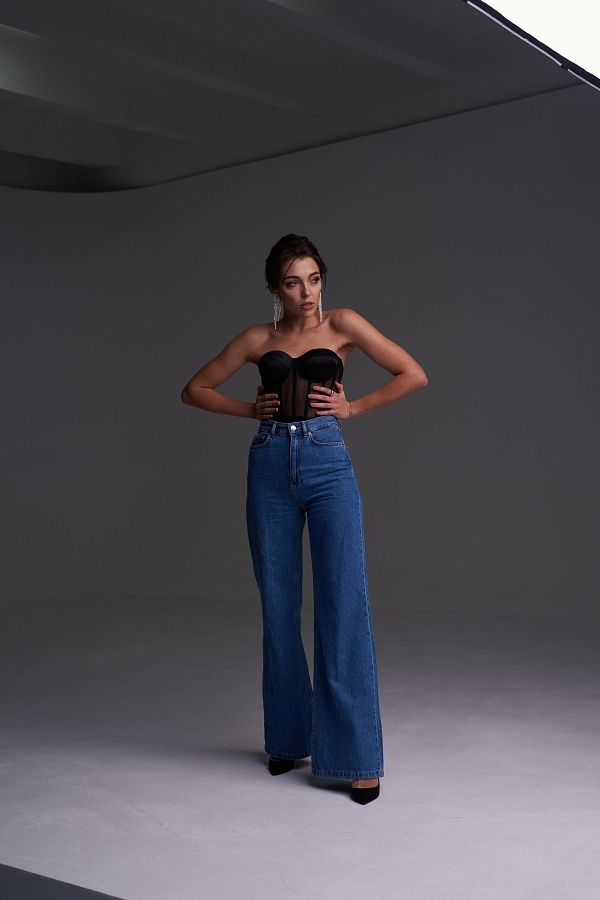 Джинси палаццо сині 22 розмір DJ33 #RU# Джинсы палаццо синие 22 размер DJ33 № 2