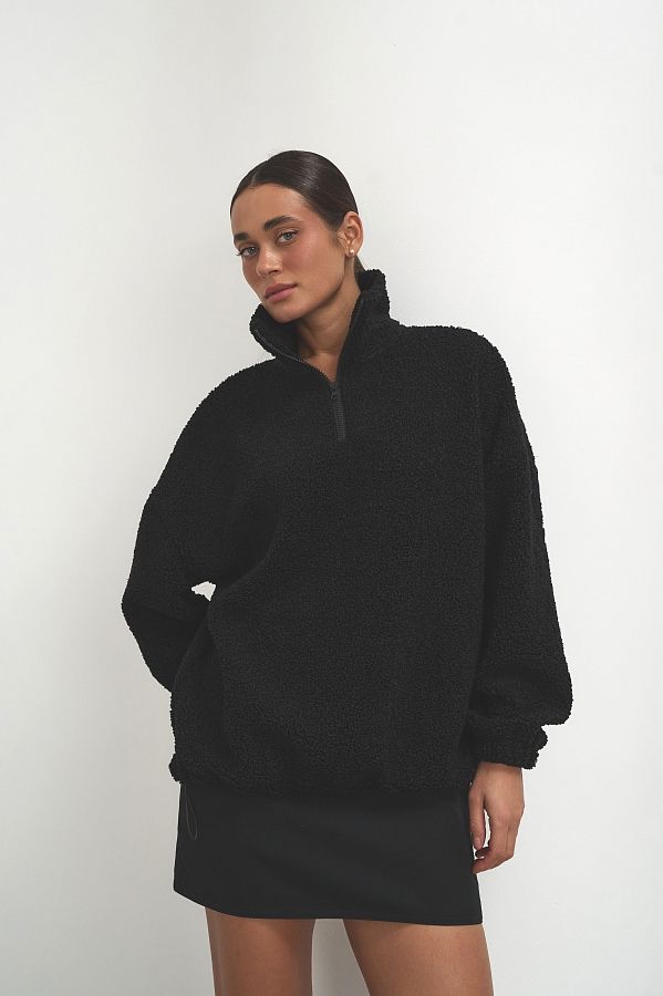 Світшот теді із замком чорний  TKOFG/04 #RU# Свитшоты TKOFG/04 № 1