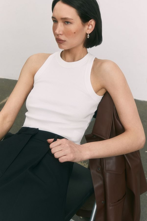 Майка рубчик біла МА4113/3 #RU# Майка рубчик белая МА4113/3 № 2