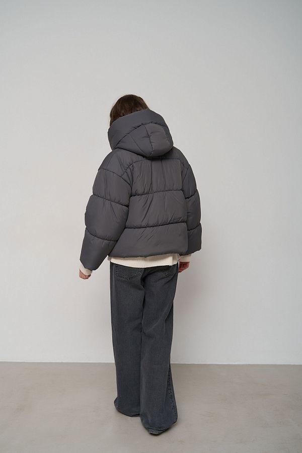 Куртка вкорочена на замку графітова KR0110/4 #RU# Куртка укороченная на замке графитовая KR0110/4 № 6