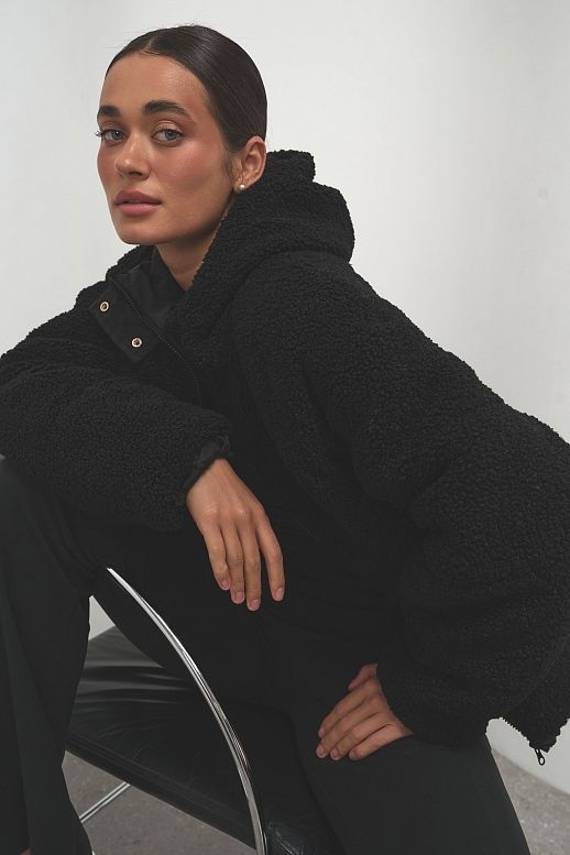 Куртка тедді чорна 