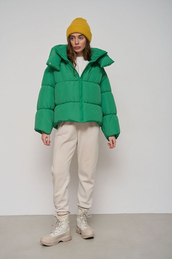 Куртка вкорочена на замку зелена KR0110/5 #RU# Куртка укороченная на замке зеленая KR0110/5 № 2