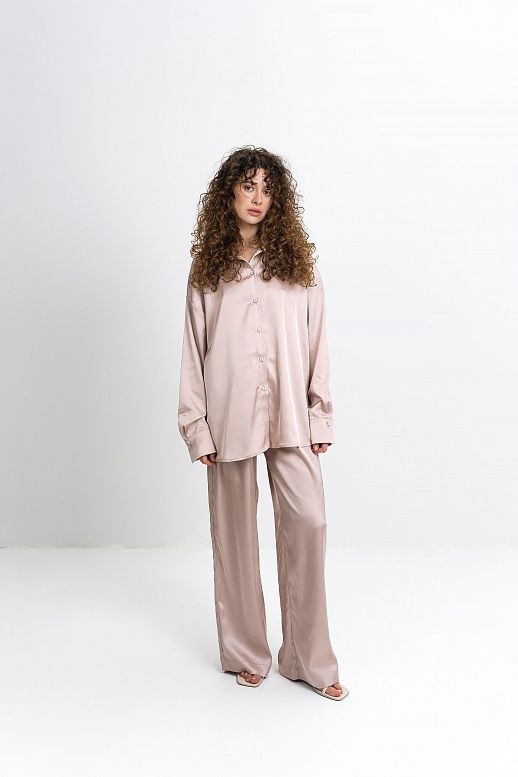 Костюм сатиновий бежевий - №2