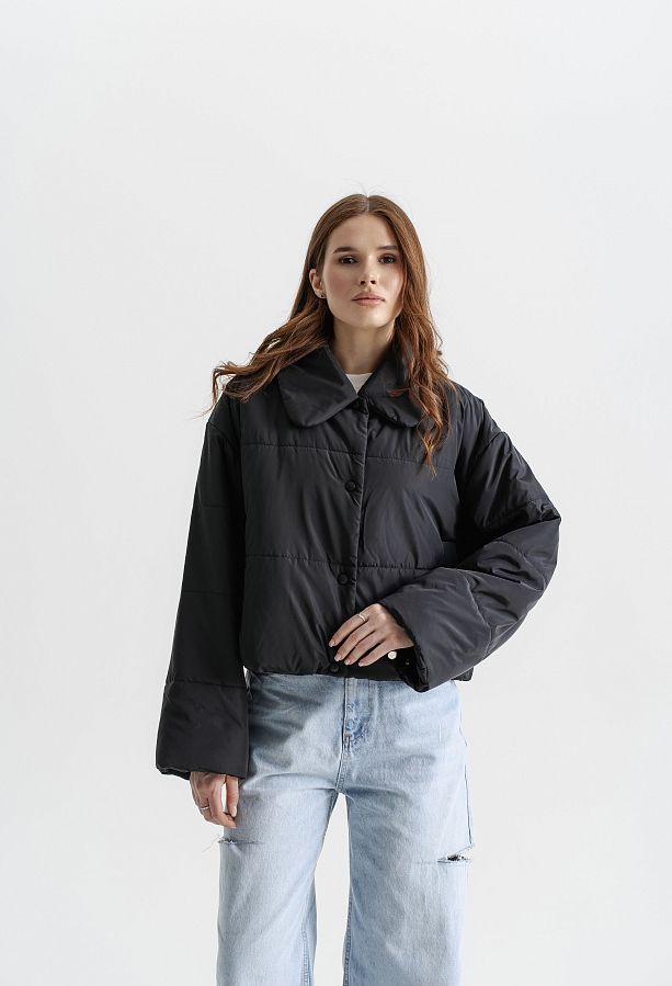 Куртка коротка чорна НФ-00000736/4 #RU# Куртка короткая черная НФ-00000736/4 № 4