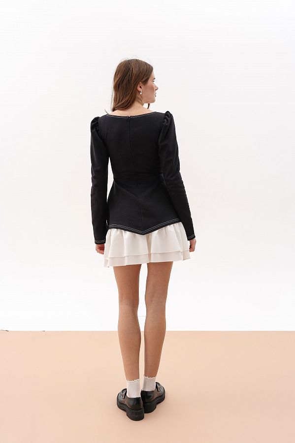 Сукня з джинсовим корсетом чорна 240919/3 № 4