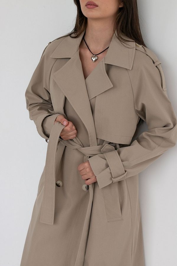 Тренч котон на підкладці капучіновий С0523/1 #RU# Тренч котон на подкладке капучиновый С0523/1 № 3