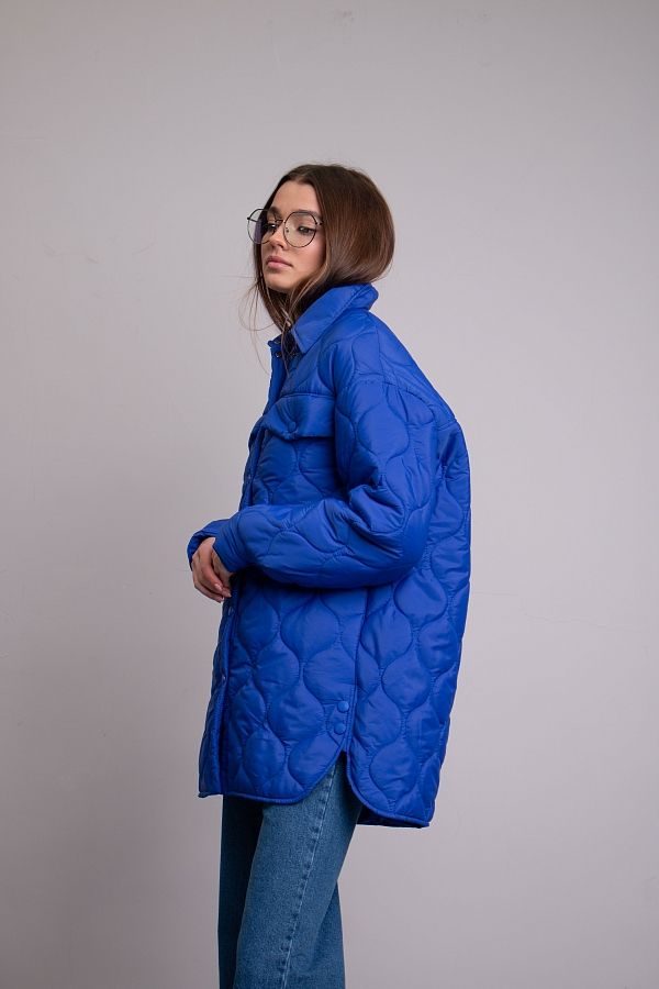 Куртка-сорочка на кнопках утеплена синя МБПЩ003/4 #RU# Куртка-рубашка на кнопках утепленная синяя МБПЩ003/4 № 4