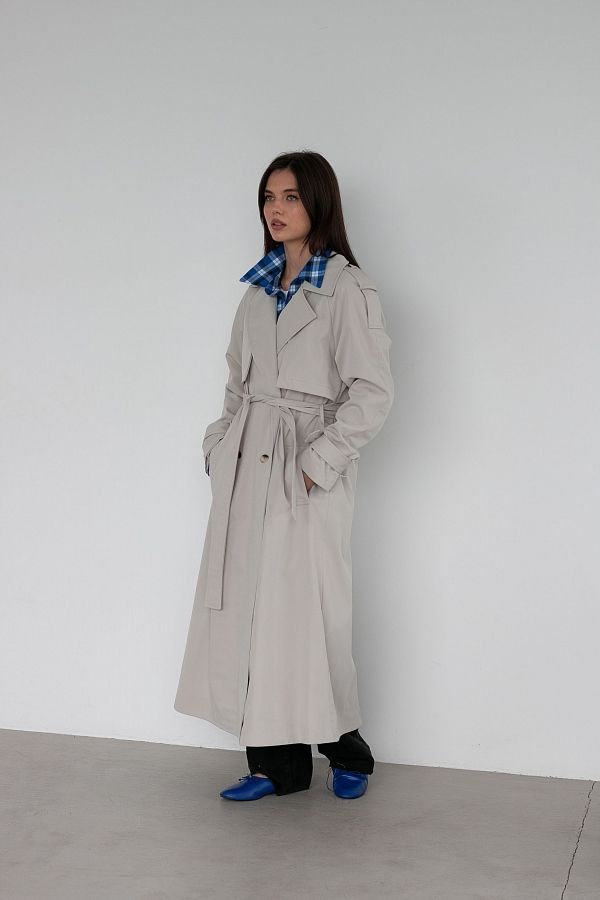 Тренч котон на підкладці сірий С0523/2 #RU# Тренч котон на подкладке серый С0523/2 № 2