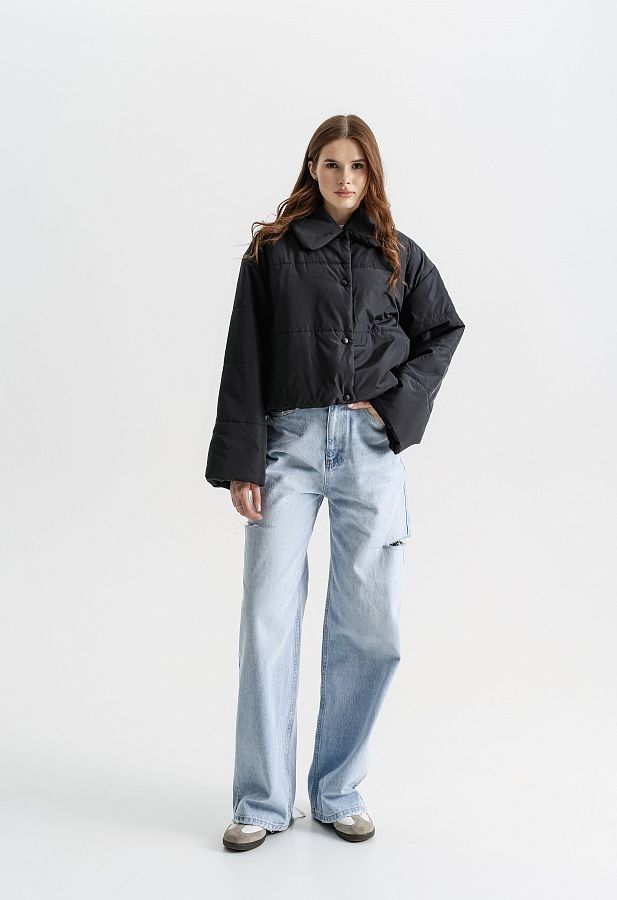 Куртка коротка чорна НФ-00000736/4 #RU# Куртка короткая черная НФ-00000736/4 № 3