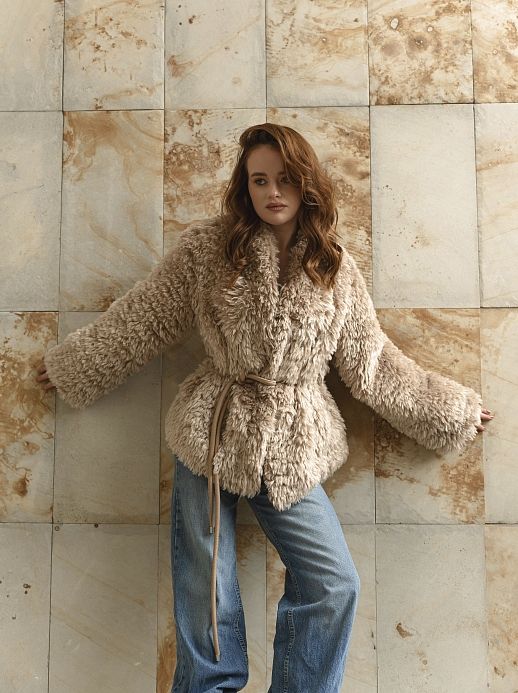Шубка вкорочена бежева - №2