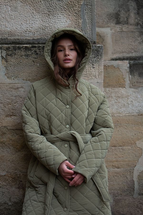 Куртка подовжена з капюшоном на кнопках оливкова К0922/1 #RU# Куртка удлиненная с капюшоном на кнопках оливковая К0922/1 № 3