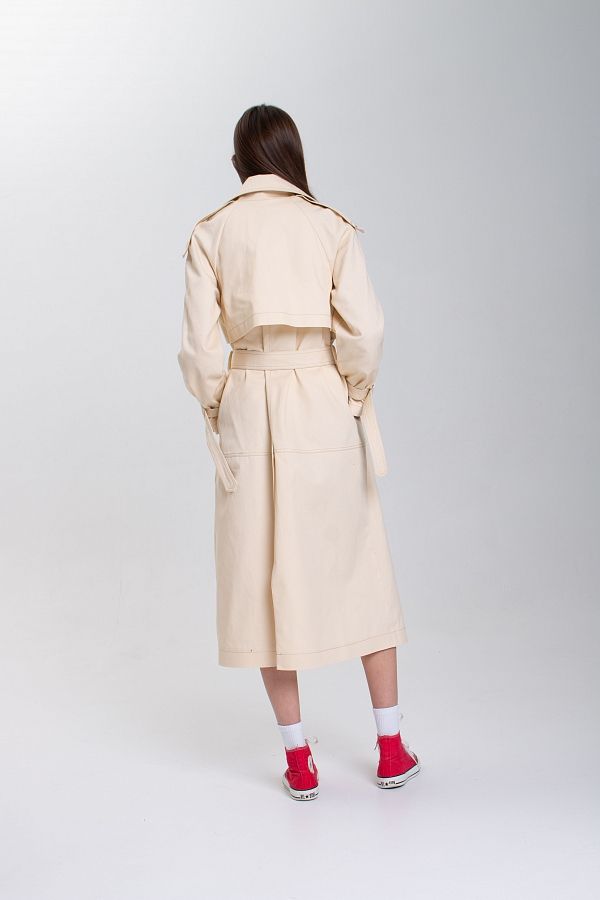 Тренч джинсовий бежевий C0323/2 #RU# Тренч коттоновый молочный C0323/2 № 4
