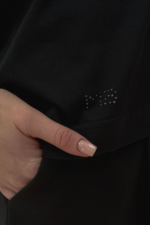 Футболка зі стразами MBocharova чорна FB202411/2 #RU# Футболка со стразами MBocharova черная FB202411/2 № 3