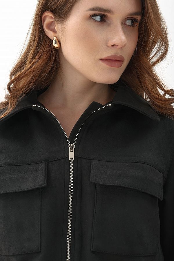 Куртка коротка замшева чорна НФ-00000752/1 #RU# Куртка короткая замшевая  черная НФ-00000752/1 № 3