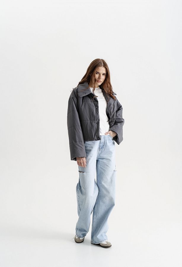 Куртка коротка графітова НФ-00000736/4 #RU# Куртка короткая графитовая НФ-00000736/4 № 1