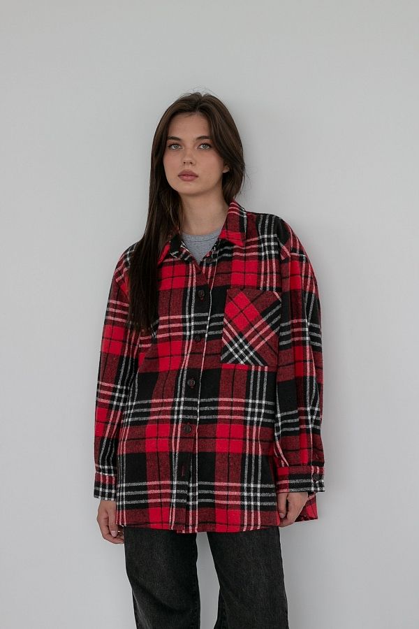 Сорочка утеплена червоно-чорна МБС4002s/3 #RU# Рубашка утепленная красно-черная МБС4002s/3 № 6