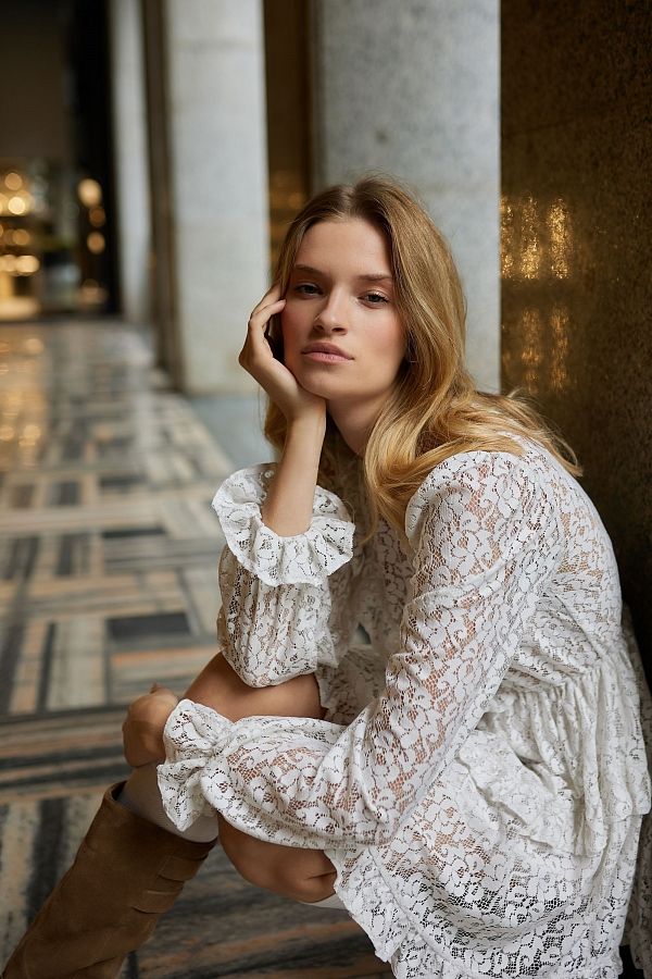 Сукня міні мереживо біла МБПЛ 14.08 № 3