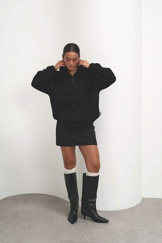 Світшот теді із замком чорний  - №2