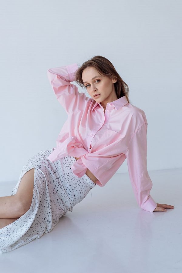 Спідниця міді з роспіркою біла в горох СП001/7 #RU# Юбка миди с роспоркой белая в горох. СП001/7 № 4