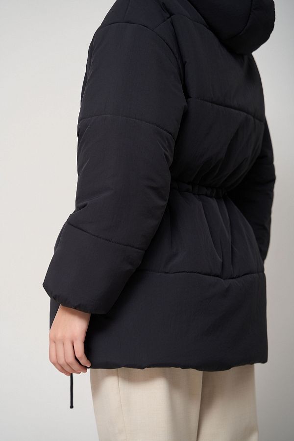 Куртка з капюшоном на замку подовжена чорна РЕ01 #RU# Куртка с капюшоном на замке удлиненная черная РЕ01 № 6