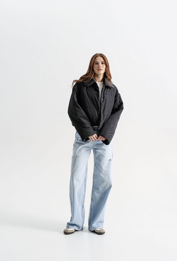 Куртка коротка чорна НФ-00000736/4 #RU# Куртка короткая черная НФ-00000736/4 № 1