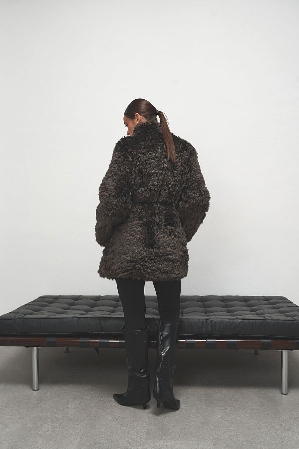 Шубка подовжена шоколадна  19421/3 № 4