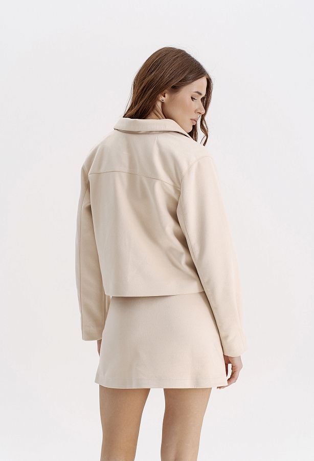 Куртка замшева коротка світло-бежева НФ-00000752/2 #RU# Куртка замшевая короткая светло-бежевая НФ-00000752/2 № 4