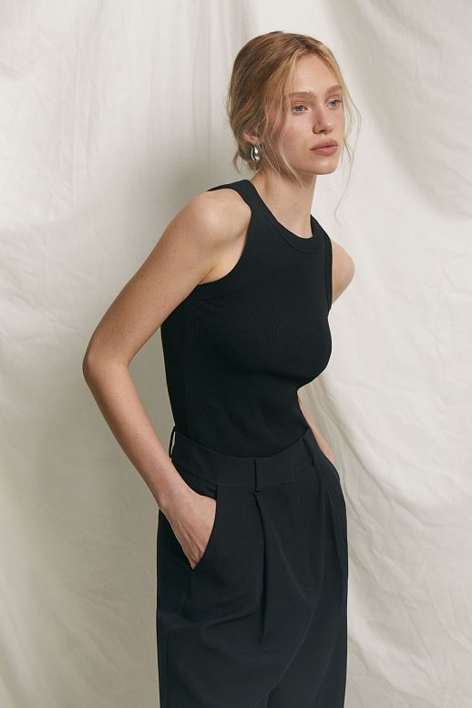 Майка рубчик чорна - №2