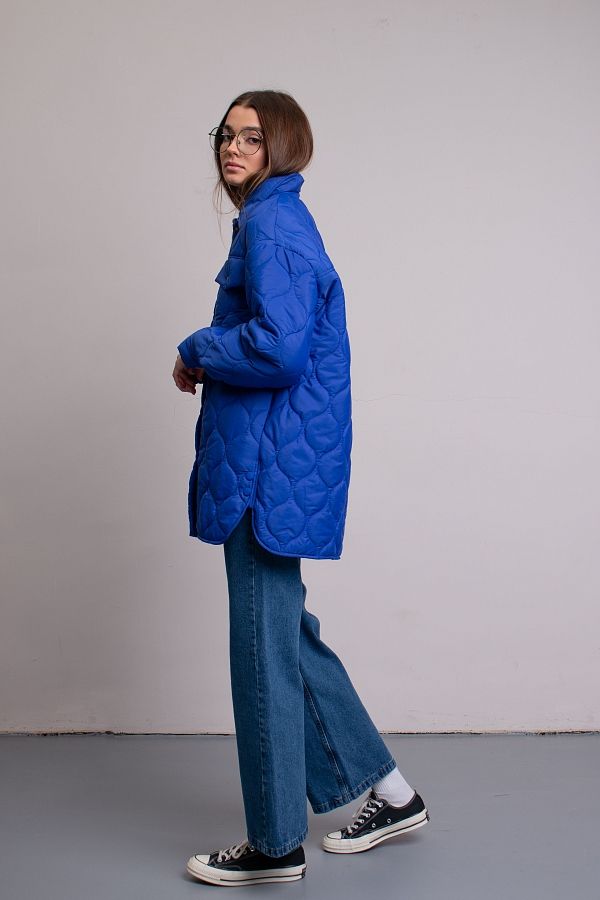 Куртка-сорочка на кнопках утеплена синя МБПЩ003/4 #RU# Куртка-рубашка на кнопках утепленная синяя МБПЩ003/4 № 1