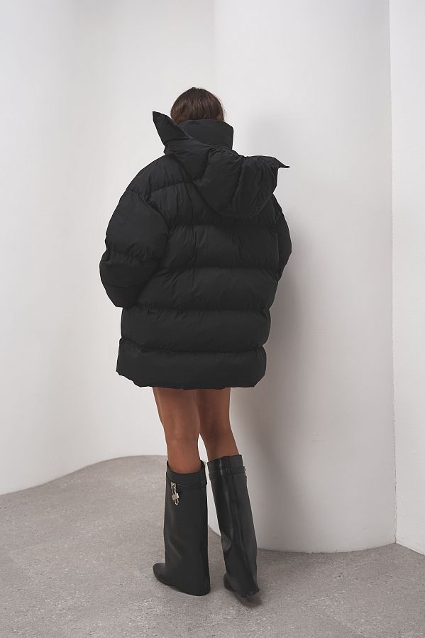 Пуховик зимовий подовжений чорний KZR25POD/4 #RU# Пуховик зимний удлиненный черный KZR25POD/4 № 2