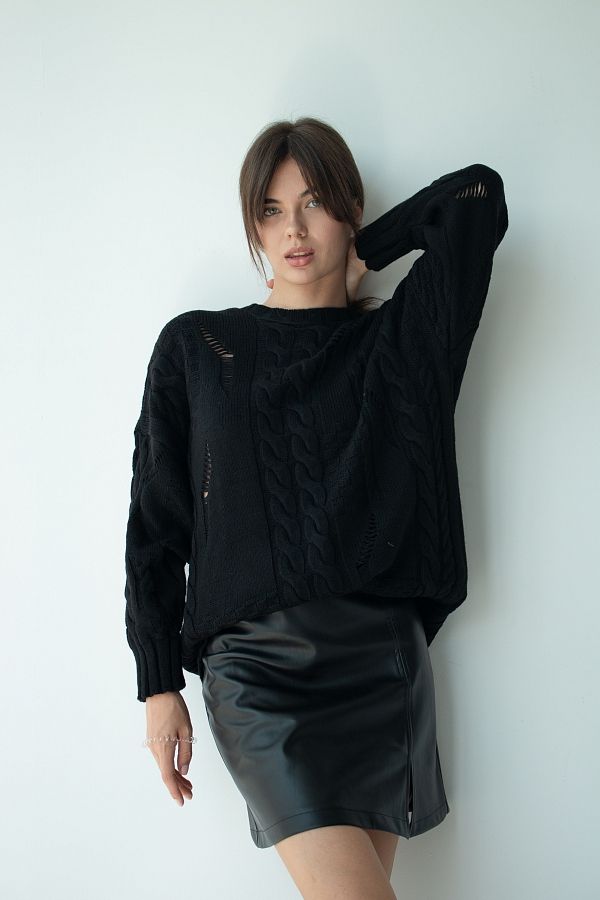 Светр косичка чорний QS-TK210087 #RU# Свитер косичка черный QS-TK210087 № 2