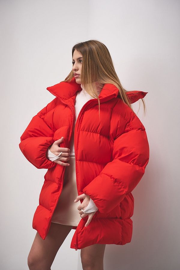 Пуховик зимовий подовжений червоний KZR25POD/2 #RU# Пуховик зимний удлиненный красный KZR25POD/2 № 6
